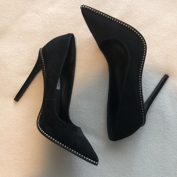 Steve Madden Suede Black Studded Pumps - Picture 2 of 3